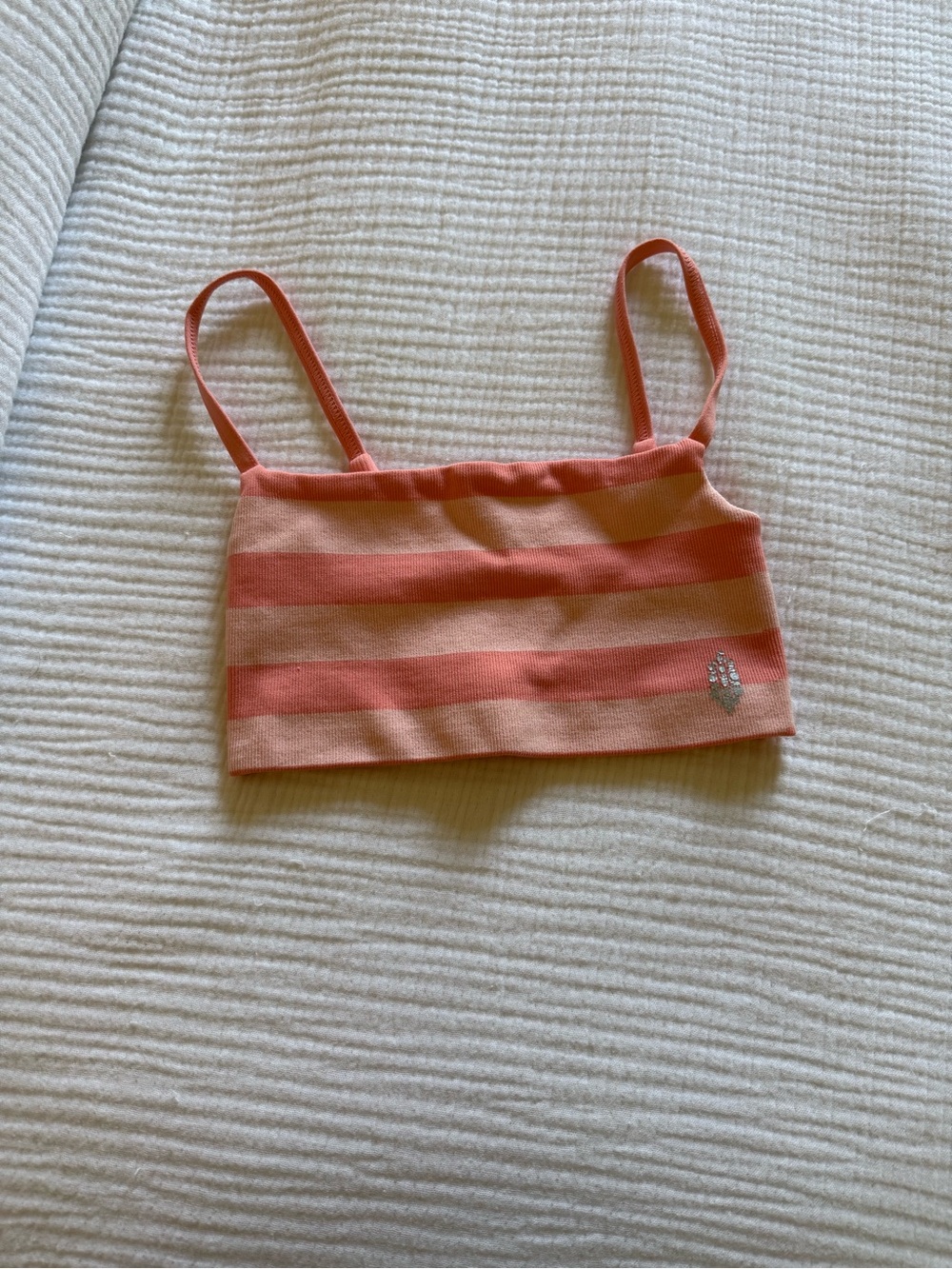 FP Movement peach striped sports bra - matching shorts listed